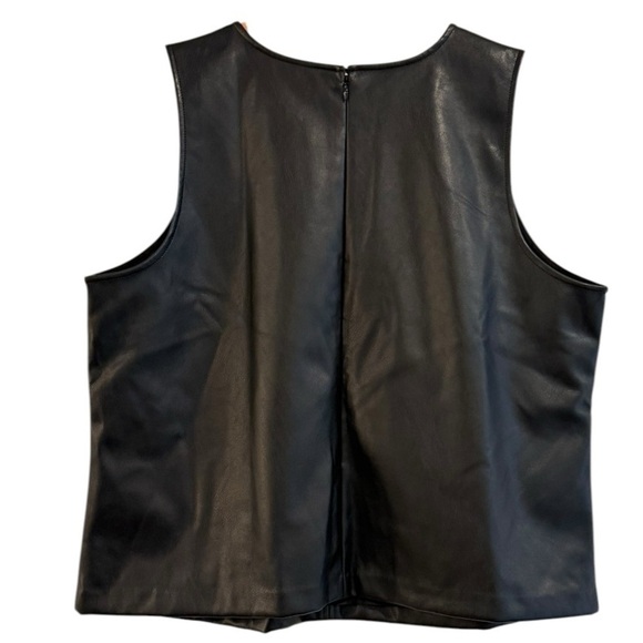 J. CREW Fuax Leather Shell Black Size XL NEW - Picture 4 of 6